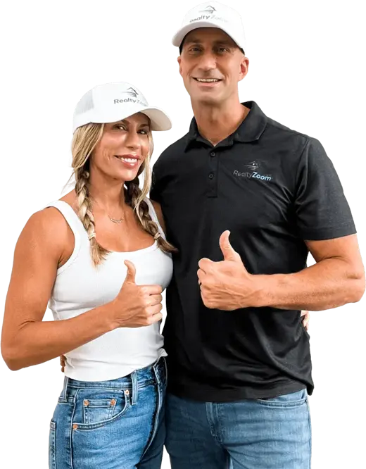 Get-your-fair-cash-offer-today A Local Buyer owners giving a thumbs up, signaling a successful home sale and approved cash offer.