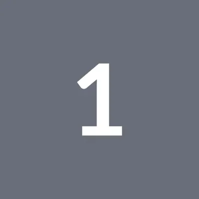 A Local Buyer-Process-Step-1-Alt Large white number 1 centered on a dark grey square background.