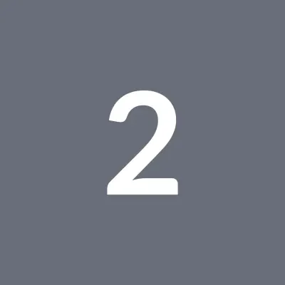 A Local Buyer-Process-Step-2-Alt Large white number 2 centered on a dark grey square background.