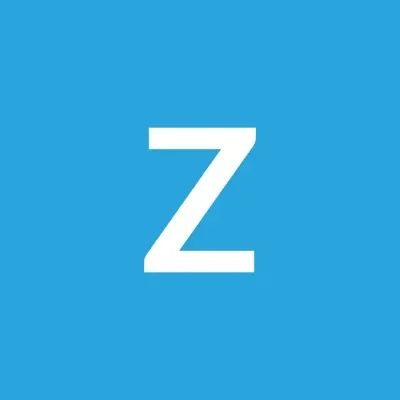 Bold white letter Z centered on a light blue square background.